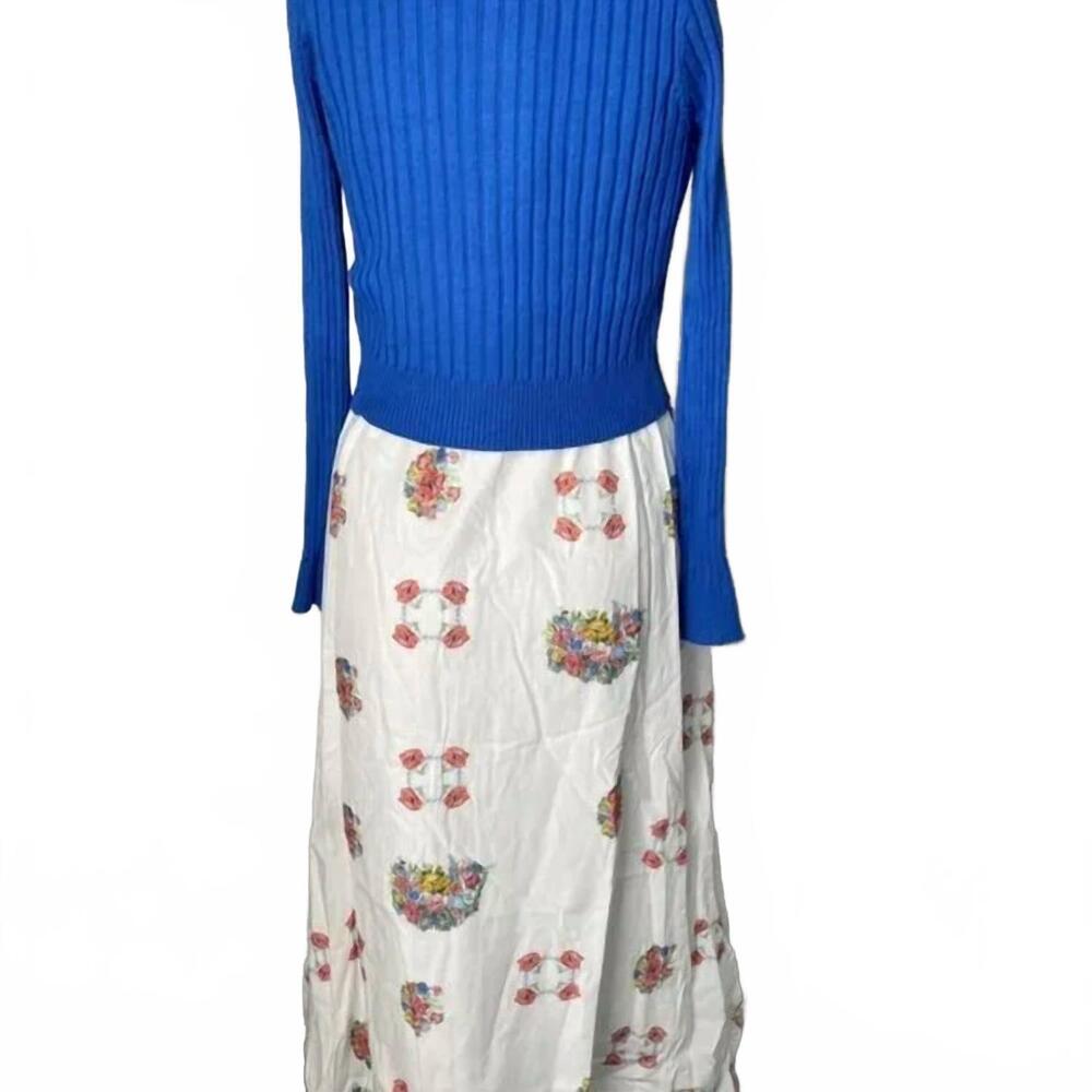 NEW LA'/SIMONA women’s floral maxi dress & cardigan set in white/blue - Picture 4 of 6